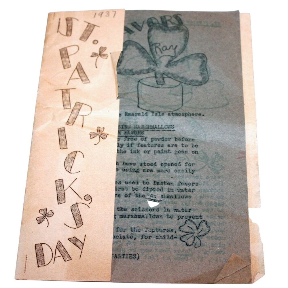 Vtg Ephemera 1937 Paper Instruction Guide Great Depression Era Favor Craft‎